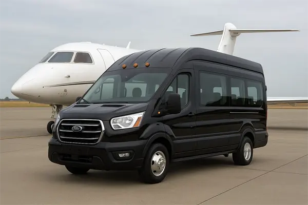 Luxury shuttle van providing airport transfers to SFO, OAK, SMF, and SJC – Solano Airport Shuttle