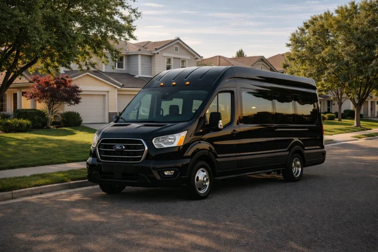 Antelope airport shuttle van providing residential pickup service
