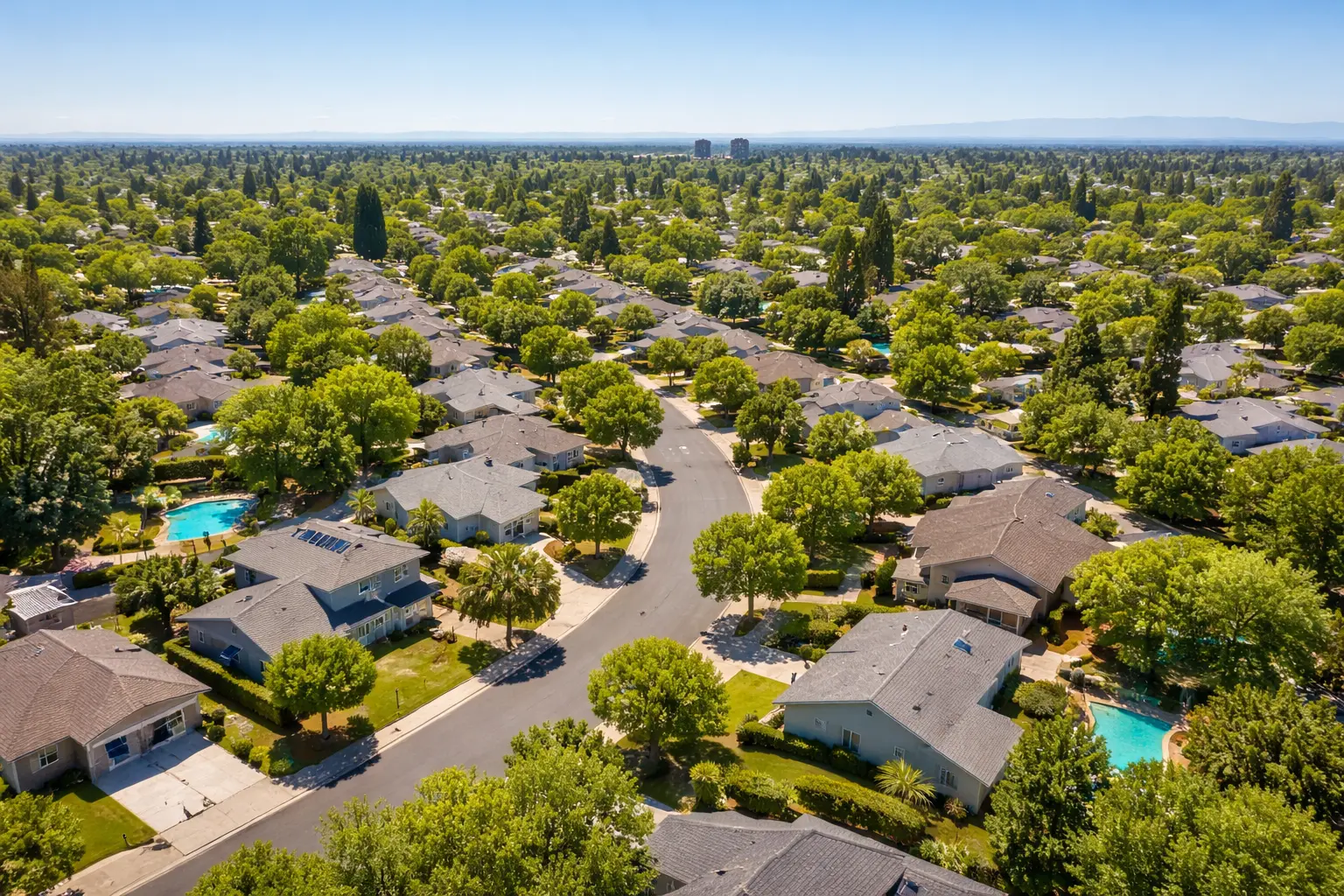 Residential neighbourhood in Arden Arcade Sacramento California