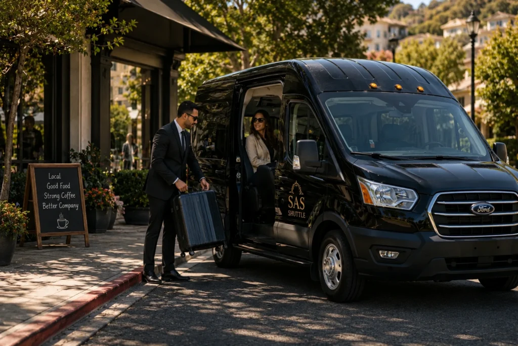 Fairfield point to point shuttle with punctual scheduled departure