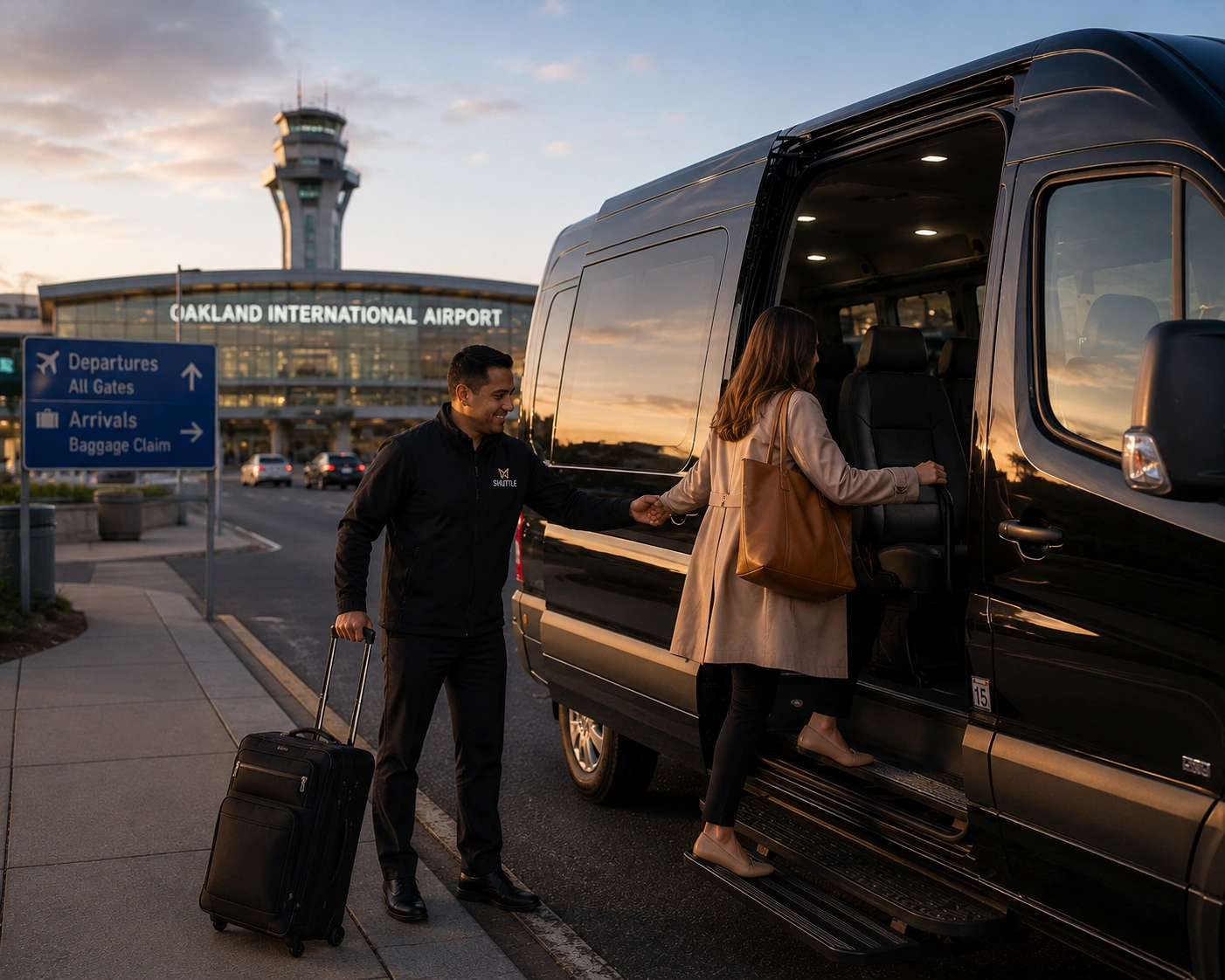 Fairfield to Oakland OAK airport shuttle boarding assistance
