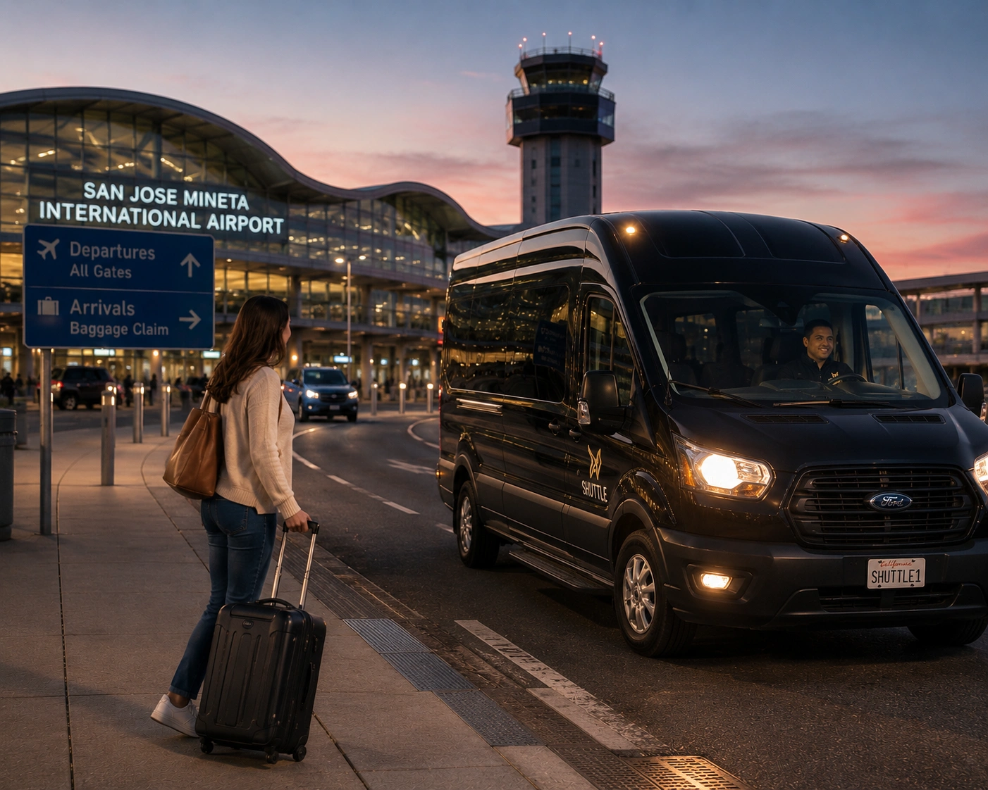 Fairfield to San Jose SJC airport shuttle fast pickup service