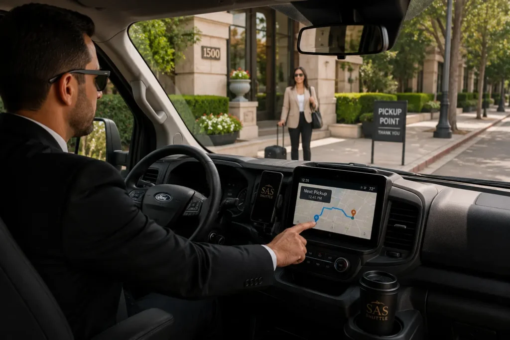Travis point to point transportation with accurate timely routes