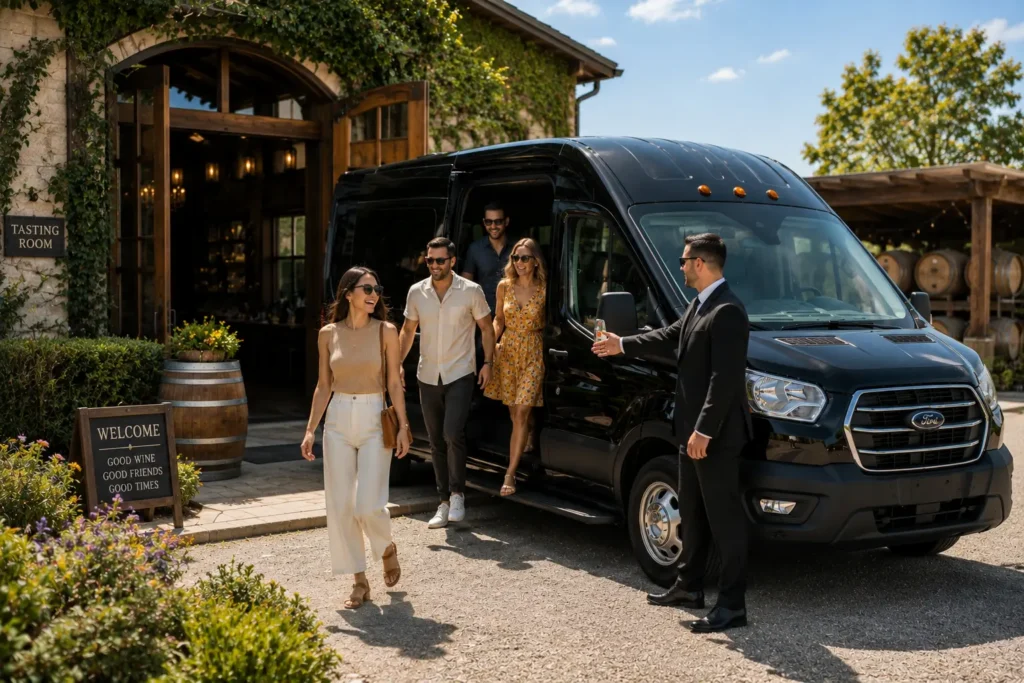 Wine tour shuttle for groups visiting Napa area wineries from Vallejo
